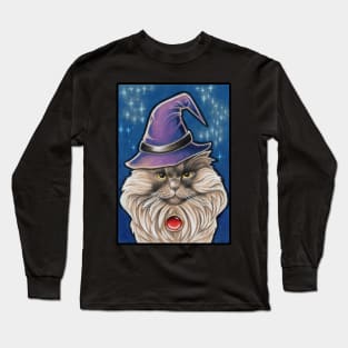 Grouchy Wizard Cat Long Sleeve T-Shirt